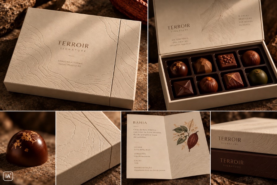 Conceito de caixa e bombons TERROIR Signature